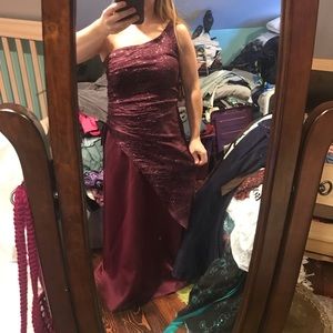 One shoulder two piece formal dress